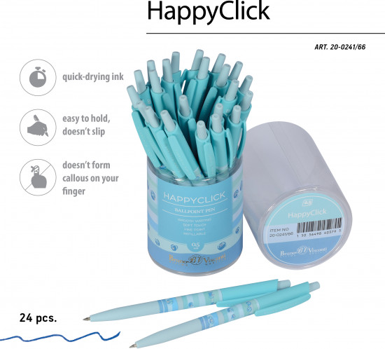 Ручка шариковая автоматическая HappyClick со стираемыми чернилами «Ягодные тортики. Смородина»