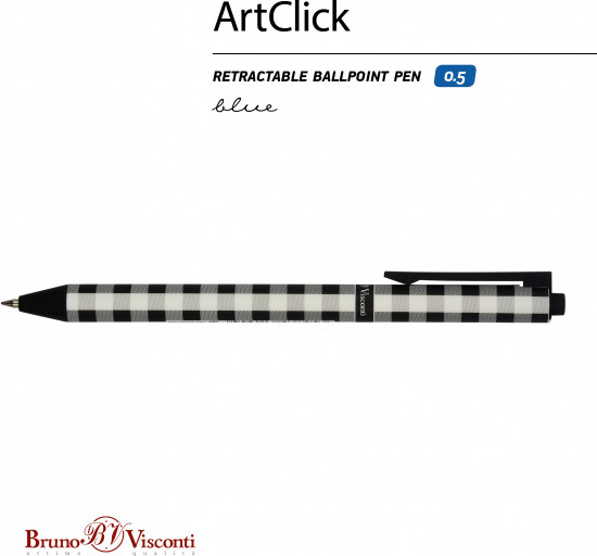 Ручка шариковая автоматическая ArtClick «Клетка»