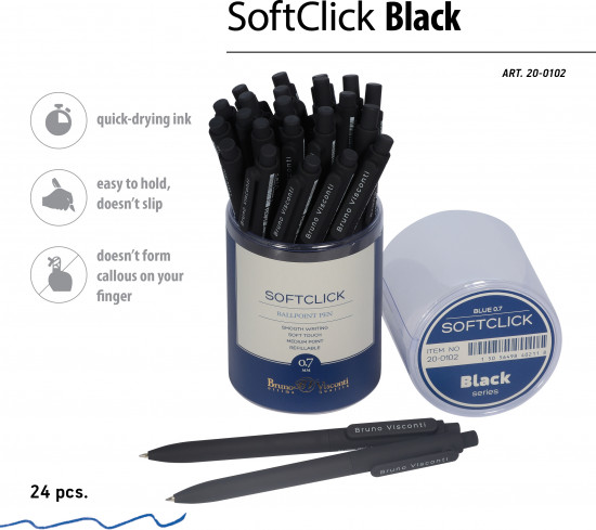 Ручка шариковая автоматическая SoftClick Black