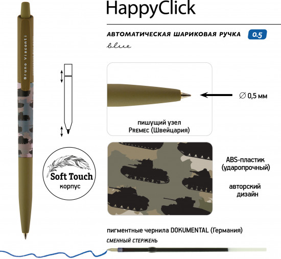 Набор ручек «Happyclick Military паттерн»