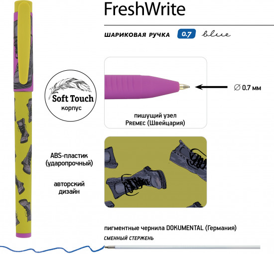 Набор ручек «Freshwrite. Boots. Синие ботинки»