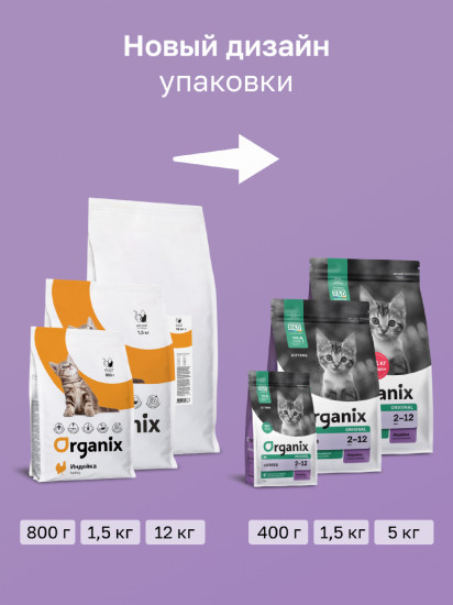 Корм для котят сухой с индейкой, фруктами и овощами