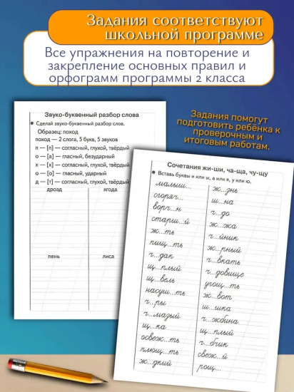 Тренажёры по русскому языку. Закрепляем навыки грамотного письма. Для детей 7-8 лет