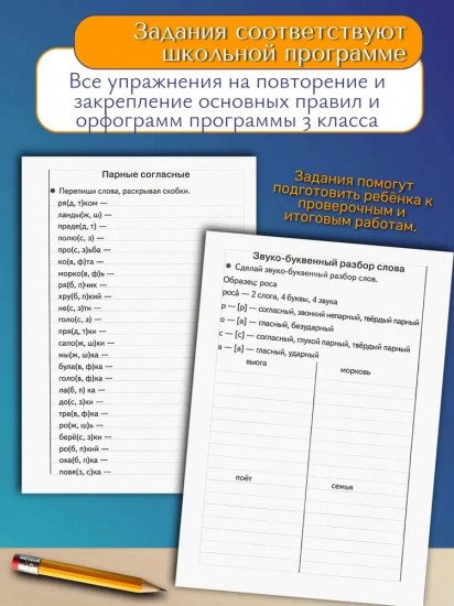 Тренажёры по русскому языку. Закрепляем навыки грамотного письма. Для детей 8-9 лет