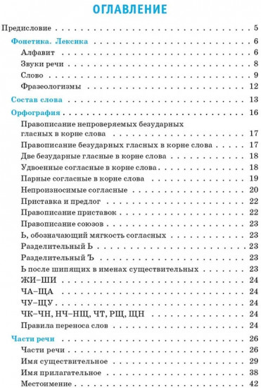 Правила русского языка. 1-4 классы