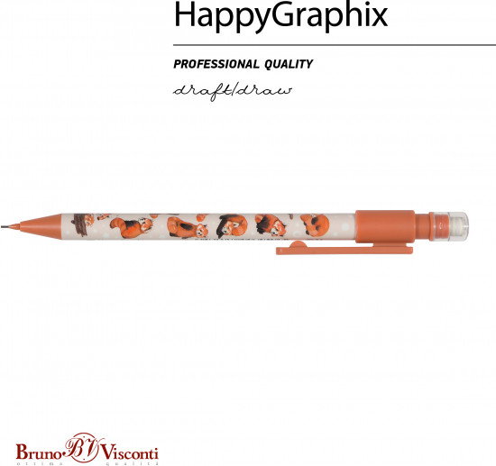 Карандаш механический «HappyGraphix. Red панды»