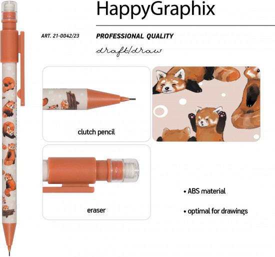 Карандаш механический «HappyGraphix. Red панды»