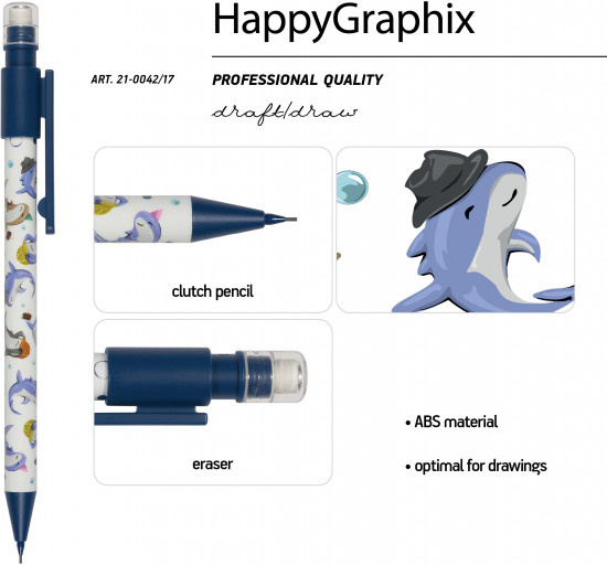 Карандаш механический «HappyGraphix. Акулы»