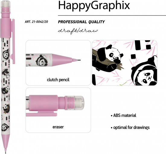 Карандаш механический «HappyGraphiх. Панды»