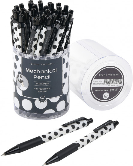 Карандаш механический с ластиком «Black and white. Горошек»