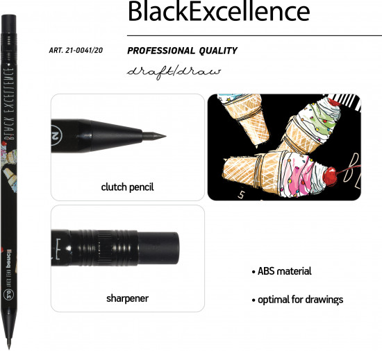 Карандаш механический с точилкой «Black excellence. Рожок»