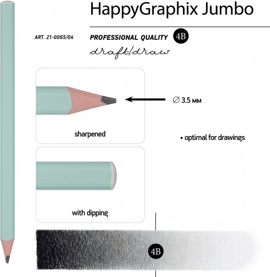 Набор карандашей чернографитовых «GraphixZefir jumbo»