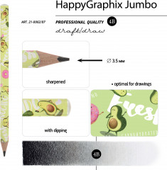 Набор карандашей чернографитовых «HappyGraphix jumbo. Авокадо. Любовь» - Фото 2