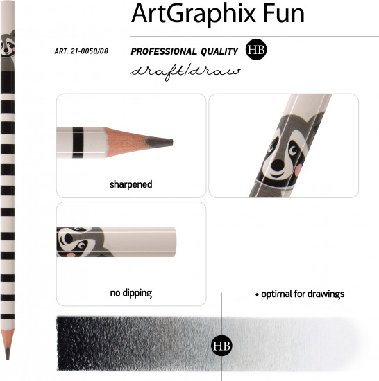 Набор карандашей чернографитовых «ArtGraphix. Fun. Енот»