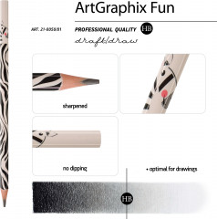 Набор карандашей чернографитовых «ArtGraphix. Fun. Зебра» - Фото 2