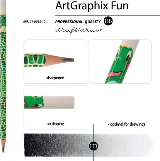 Набор карандашей чернографитовых «ArtGraphix. Fun. Крокодил»