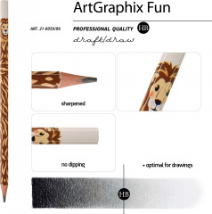 Набор карандашей чернографитовых «ArtGraphix. Fun. Лев» - Фото 2