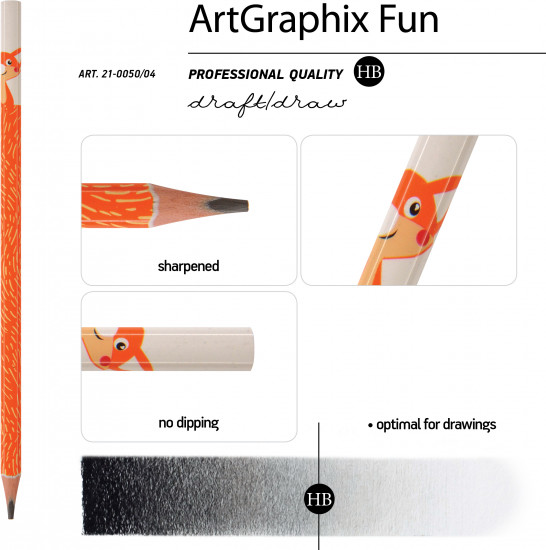 Набор карандашей чернографитовых «ArtGraphix. Fun. Лисенок»
