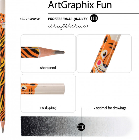 Набор карандашей чернографитовых «ArtGraphix. Fun. Тигр»