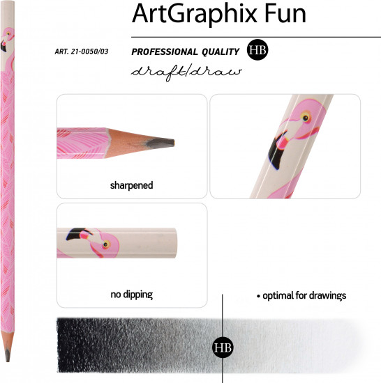Набор карандашей чернографитовых «ArtGraphix. Fun. Фламинго»