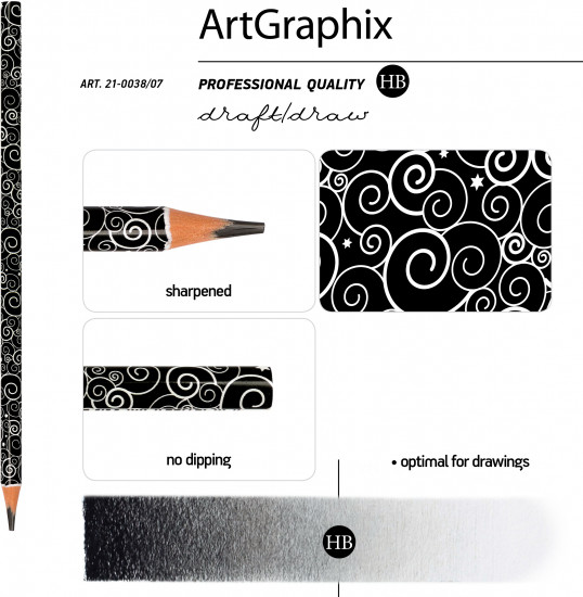 Набор карандашей чернографитовых «ArtGraphix. Волна»