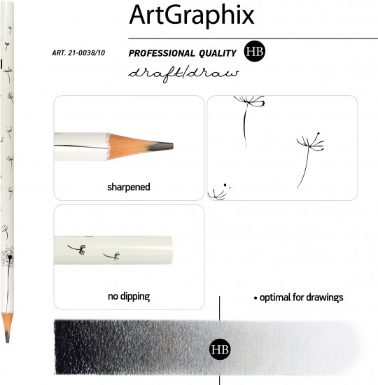 Набор карандашей чернографитовых «ArtGraphix. Одуванчики»