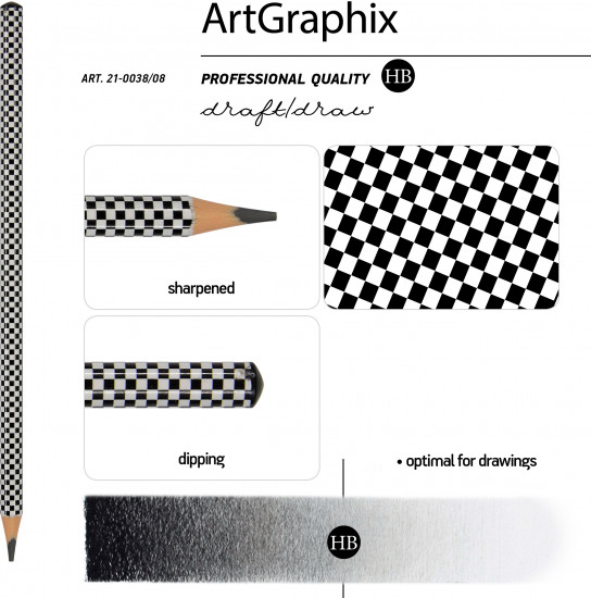 Набор карандашей чернографитовых «ArtGraphix. Шашечки»