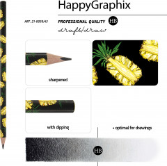 Набор карандашей чернографитовых «HappyGraphix. Fresh and fruity. Ананас» - Фото 2