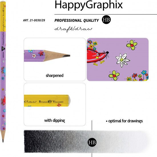 Набор карандашей чернографитовых «HappyGraphix. Ежики»
