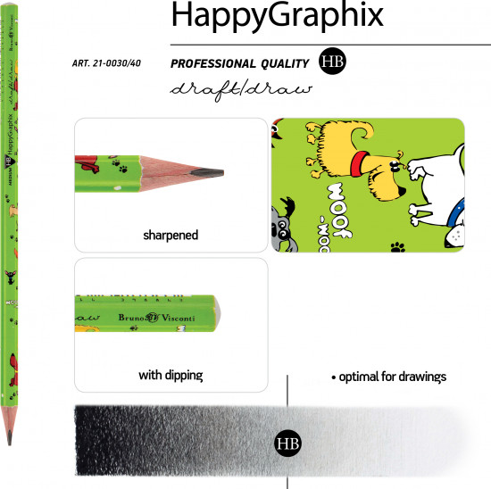 Набор карандашей чернографитовых «HappyGraphix. Собачья площадка»
