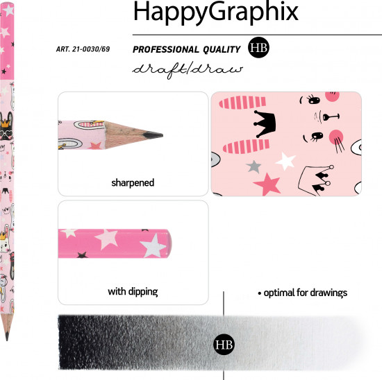 Набор карандашей чернографитовых «HappyGraphix. Цирк. Зайка»