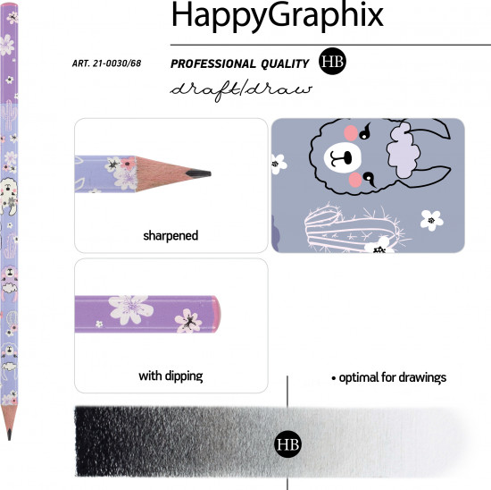 Набор карандашей чернографитовых «HappyGraphix. Цирк. Ламы»