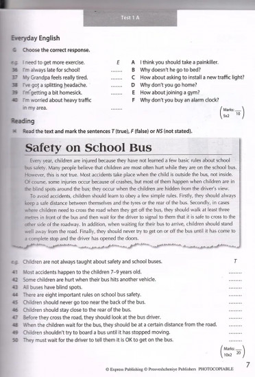 Английский язык. 7 класс. Контрольные задания. Test Booklet