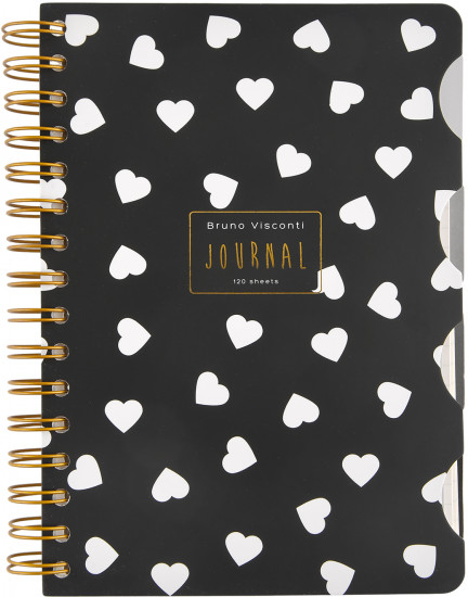 Книжка записная «Art Journal. Black and white. Сердечки»