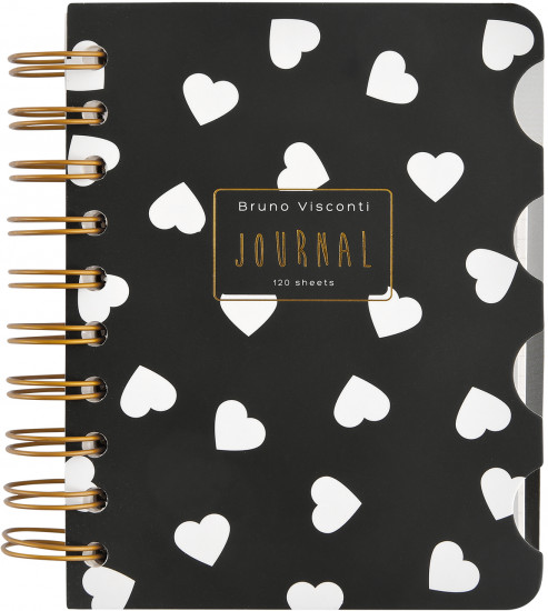 Книжка записная «Art Journal. Black and white. Сердечки»