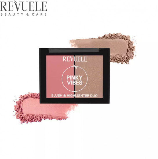 Палетка румяна и хайлайтер «Blush & Highlighter Duo», оттенок Pinky Vibes