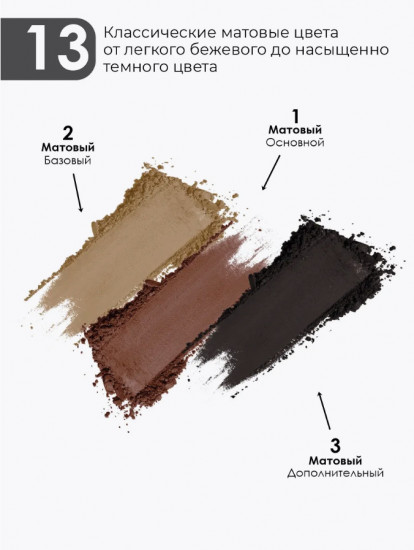 Тени для век «Rich Velvety Finish», оттенок N13 Элегантный коричневый