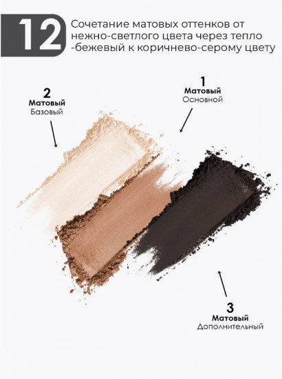Тени для век «Rich Velvety Finish», оттенок N12 Нежный миндаль
