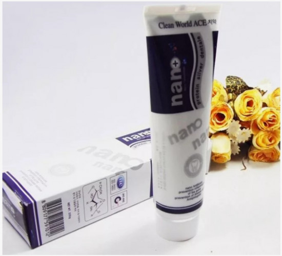 Зубная паста с серебром и протеином «Nano Clean World ACE Dental Toothpaste»
