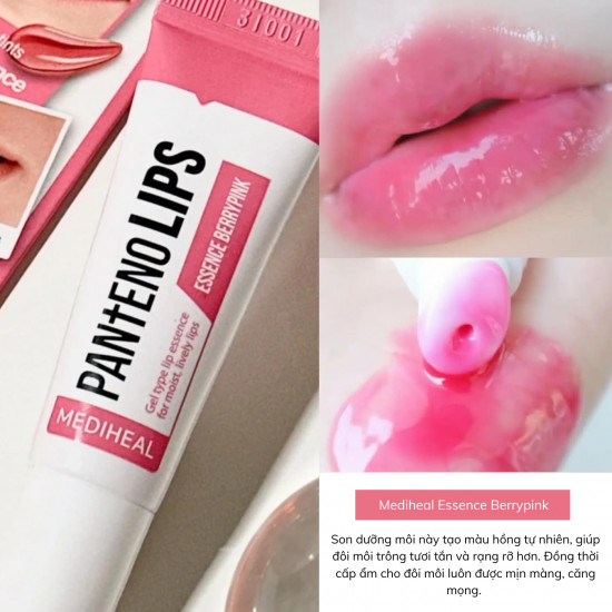Розовый бальзам для губ «Pantenolips Essence», оттенок Berrypink