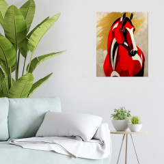 Картина по номерам с поталью «Красный конь» - Фото 1