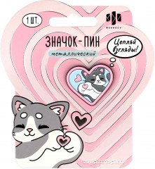 Значок-пин «Влюбленный котик» - Фото 1