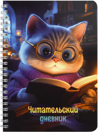 Дневник читательский «Кот с книгой»