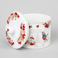 Банка для сыпучих продуктов с крышкой «Лесная сказка. Снегири» - Фото 2