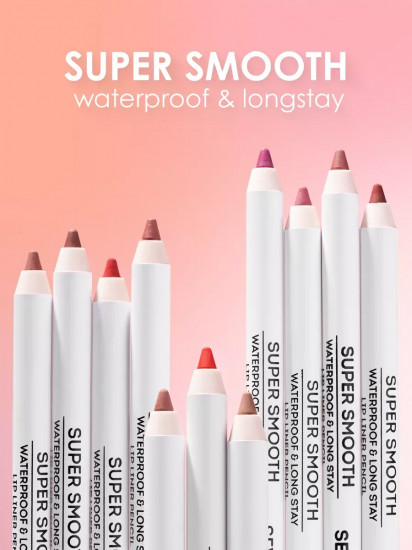Карандаш для губ водостойкий «Super smooth w/p lip liner», тон 14 Насыщенно-красный