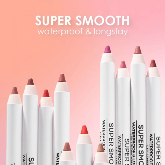 Карандаш для губ водостойкий «Super smooth w/p lip liner», тон 02 Розовый