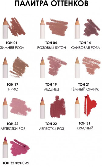Карандаш для губ устойчивый «Longstay lip shaper pencil», тон 22 Лепестки роз