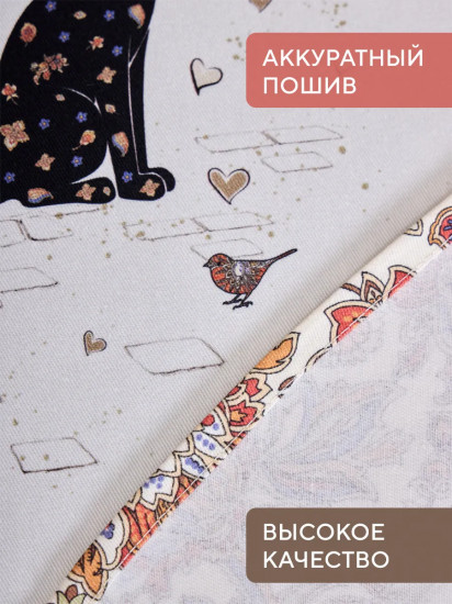 Скатерть водоотталкивающая круглая «Парижские коты»