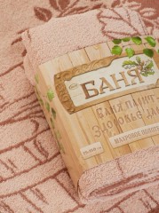 Полотенце махровое "Баня парит - здоровье дарит" (хлопок, размер 75х150) - Фото 1