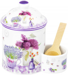 Банка для соли с деревянной ложкой «Лаванда» - Фото 6